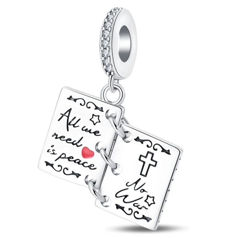 Heißer Verkauf Charms Perlen 925 Sterling Silber Farbe Bogen Kreuz Lebensbaum Perlen Fit DIY Original Armreif Charme Anhänger Schmuck