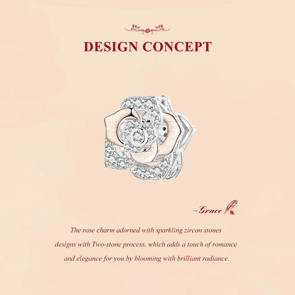 WOSTU Muttertags-Charm aus 925er-Sterlingsilber mit Rosenblüten-Anhänger, Baum des Lebens, Herzperlen, passend für Armbänder, Halsketten, DIY-Geschenk für Mama