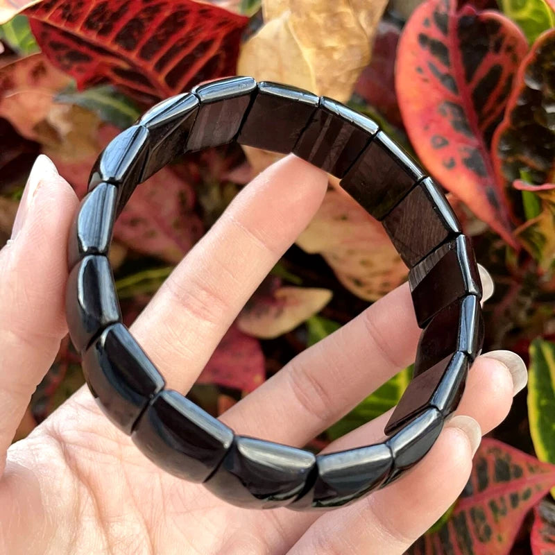 Neue Ägypten AAA 11X16MM Natürliches Hypersene Rechteckiges Funkelndes Reines Schwarzes Armband für Männer und Frauen Paare Glücklicher Schmuck Geschenk