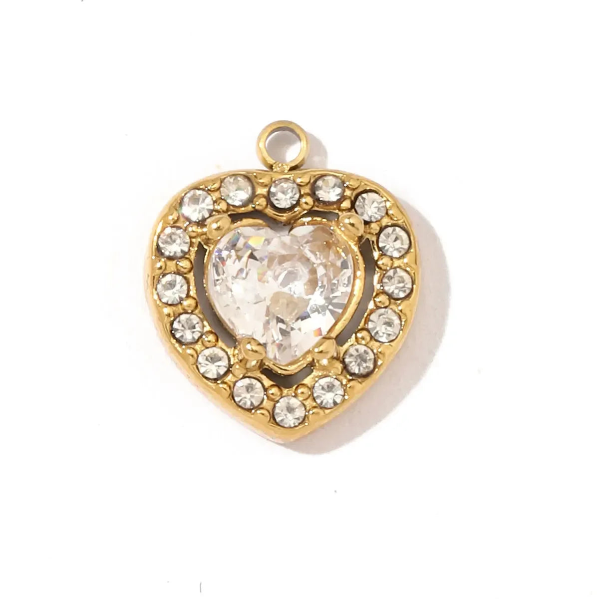 3 teile/los Mode Edelstahl Zirkon Kristall Charms Oval Stern Herz Runde Quadrat HorseeyeStone Halskette DIY Kleine Anhänger