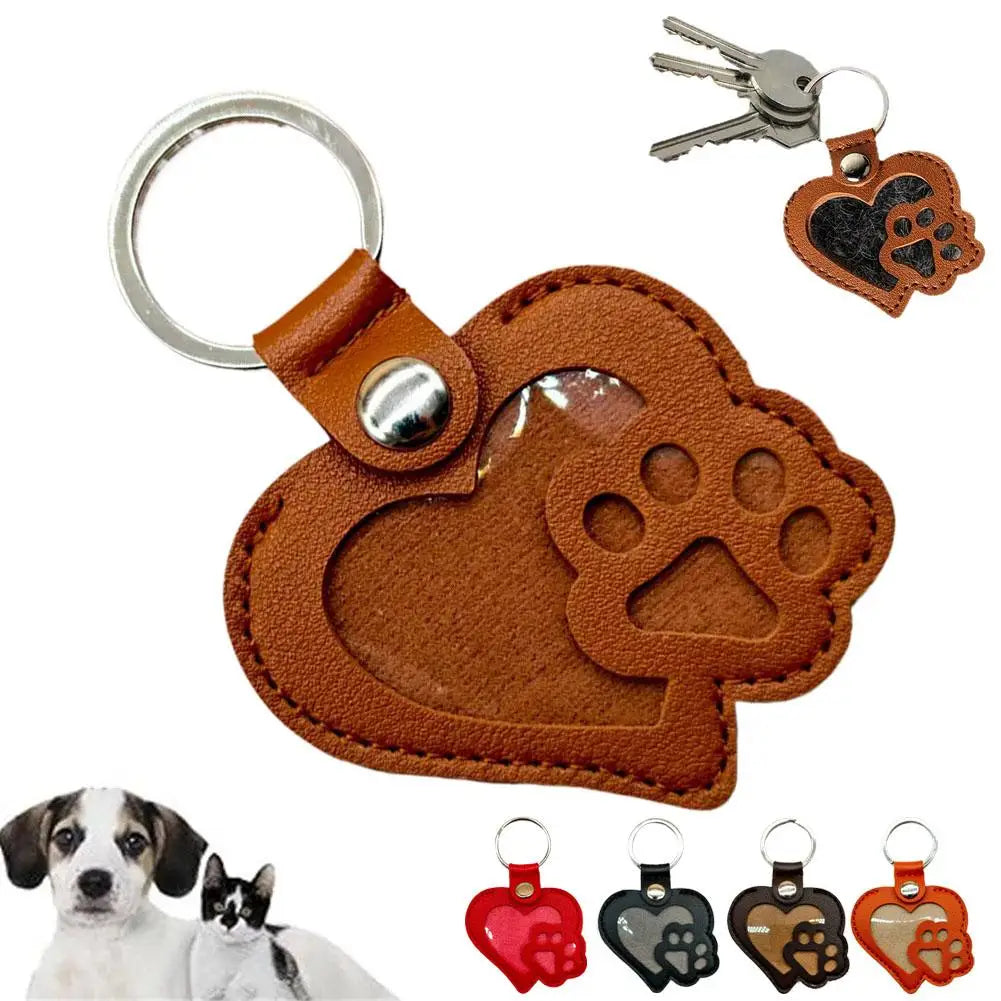 Pet Cat Dog Hair Storage Pendant Memorial Keychain Cat Paw Heart Cat And Dog Fur Keepsake Collecting Storage Bag