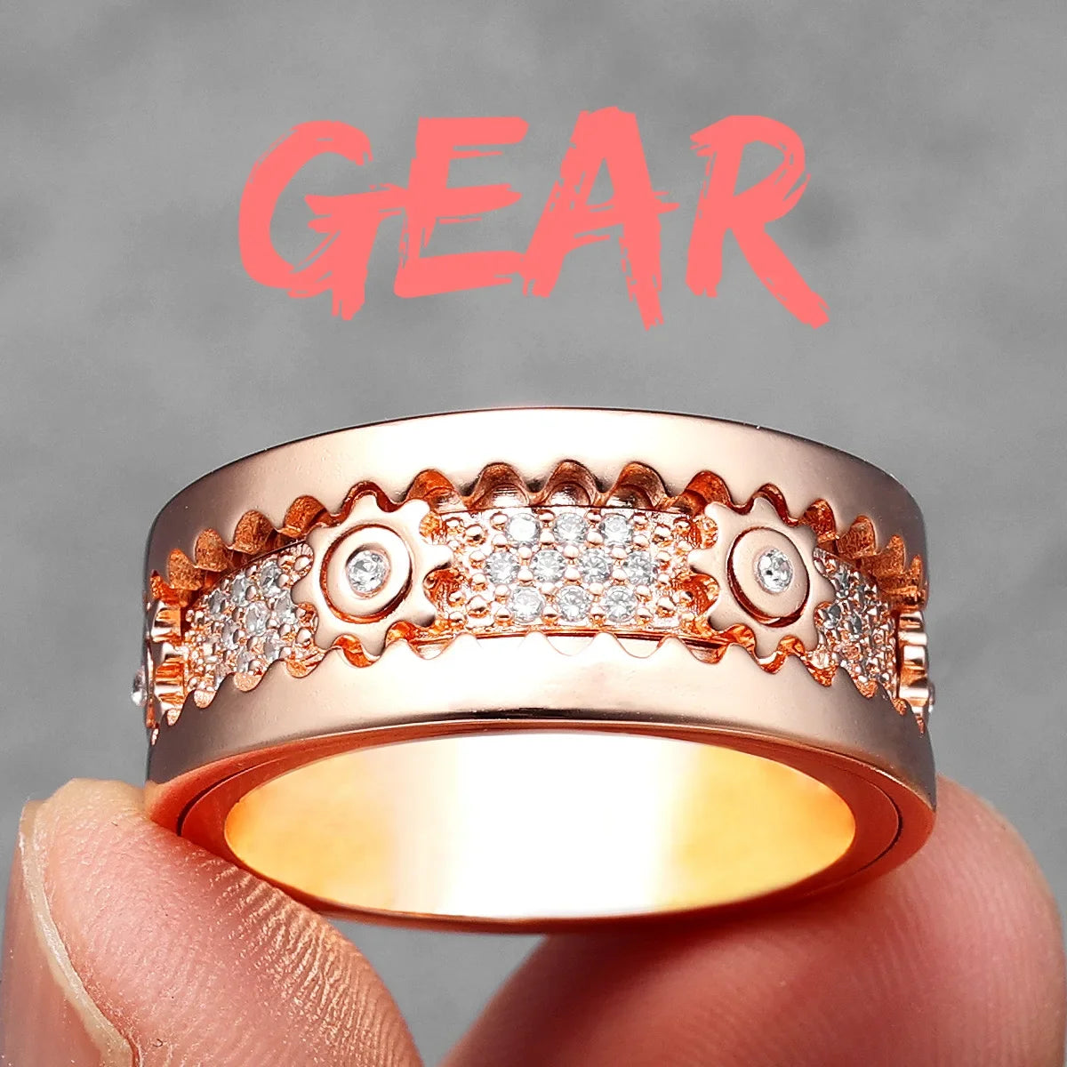 Fidget Spinner Edelstein Getriebe Männer Ringe Edelstahl Frauen Schmuck Punk Neu in Rock Hip Hop Mode Accessoires Geschenk Großhandel
