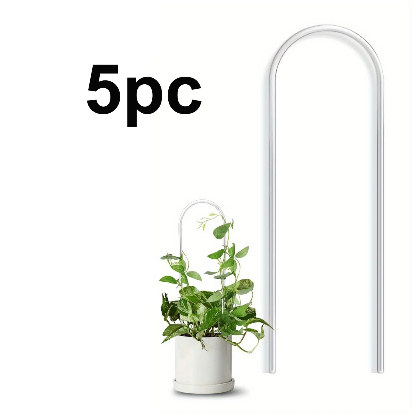 5 Stück U-förmige Acryl-Pflanzenkletterhalterungen, leichte Hilfsmittel für Kletterpflanzen, Gartenrankhalterungen