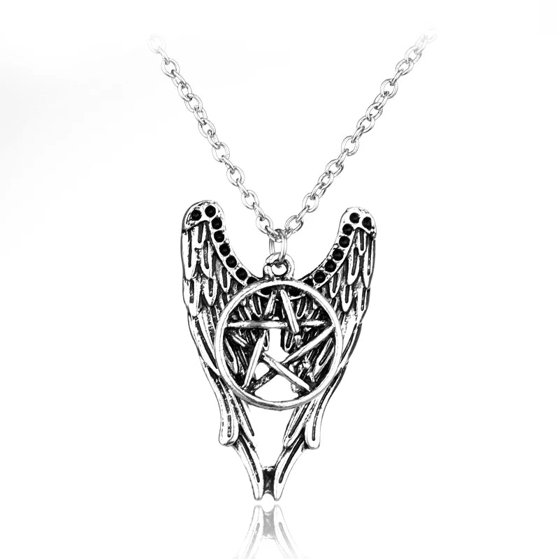 Supernatural Dean Leder Seil Kupferfarben Anhänger Kette Halskette für Frauen Männer Winchester Jensen Ackles Amulett Vintage Schmuck Goth