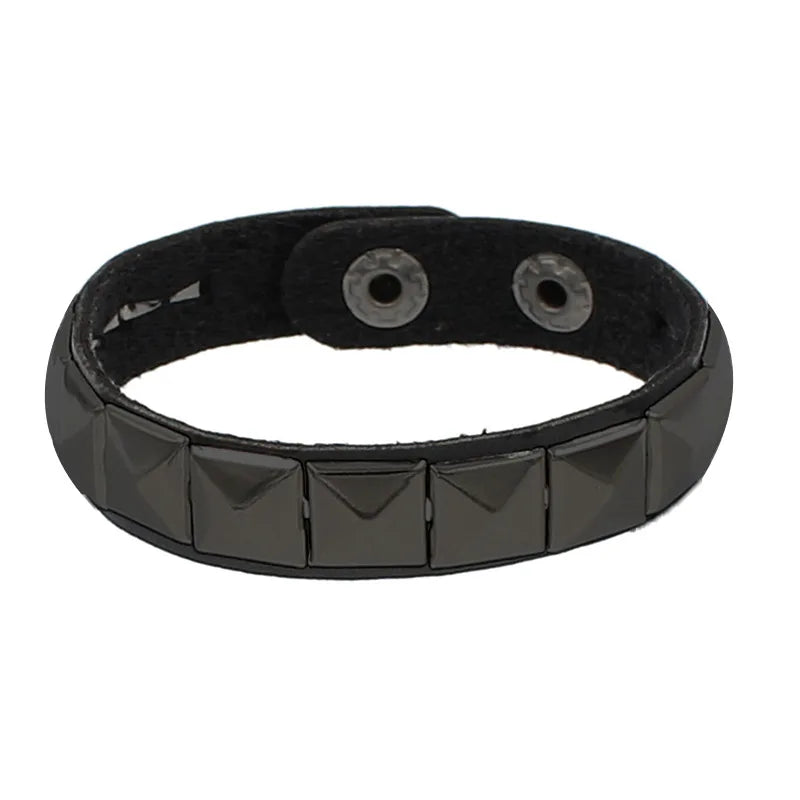 2022 Gothic Punk Mode Pu Leder Armband Schwarz Breite Manschette Armbänder Armreifen Vintage Punk Armband Männer Schmuck