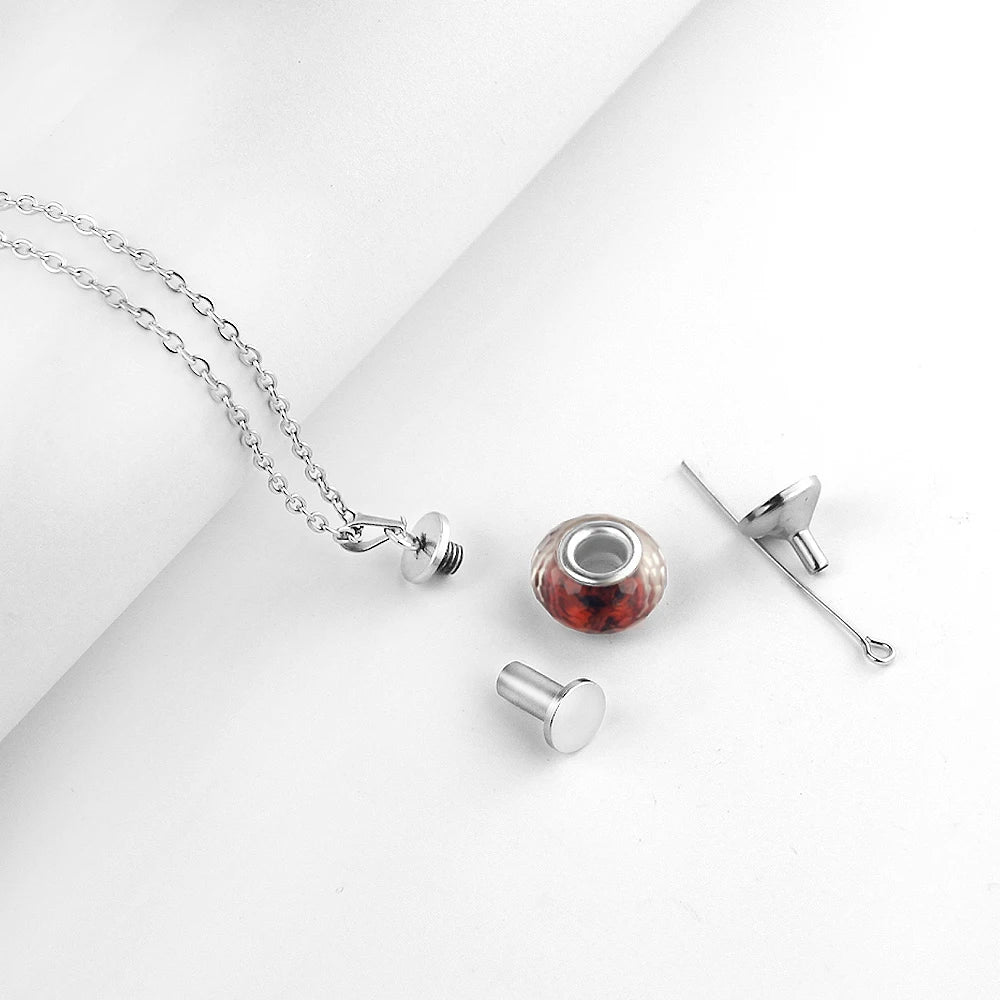 Rose Blume Einäscherung Urne Halskette für Asche Edelstahl Denkmal Einäscherung Schmuck Andenken Anhänger Halskette für Frauen Mädchen