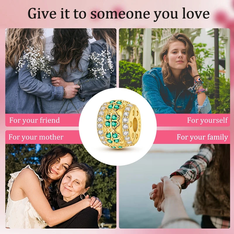 Neu im 925er-Sterlingsilber, grüne Charms, Perlen, Frosch, Kleeblatt, Schildkröte, Anhänger, Schmuck, passend für Original-925-Armbänder für Frauen, DIY-Geschenk