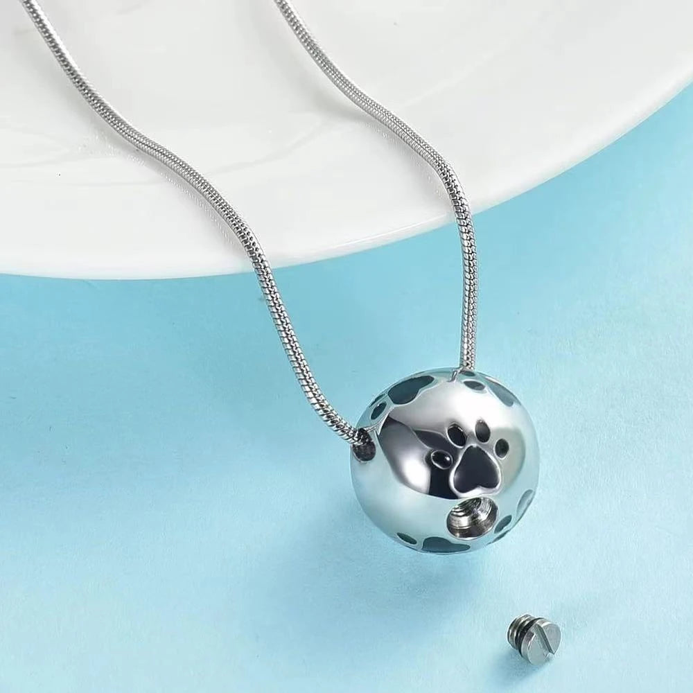 Pfote Urne Einäscherung Halskette Silber Hund Katze Haustier Pfote Druck Feuer bestattung Schmuck für Haustier Asche Tier Andenken Denkmal Charme Anhänger