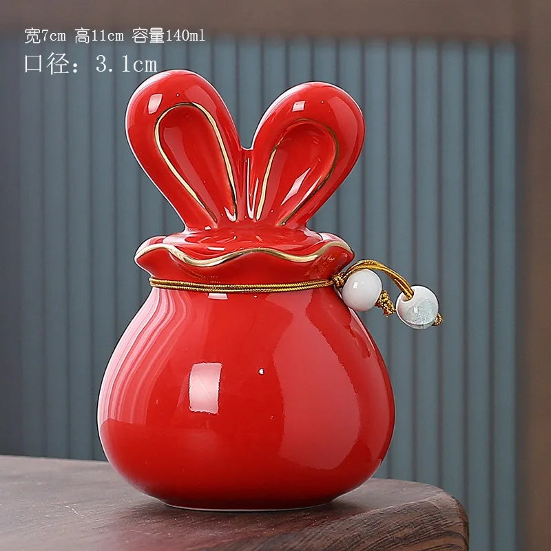 Rabbit Funeral Urn Ceramic Pet Ashes Cat Pet Urn Personalized Urn for Pets Animal Burial Urnas for Human Ashes Dog Memorial