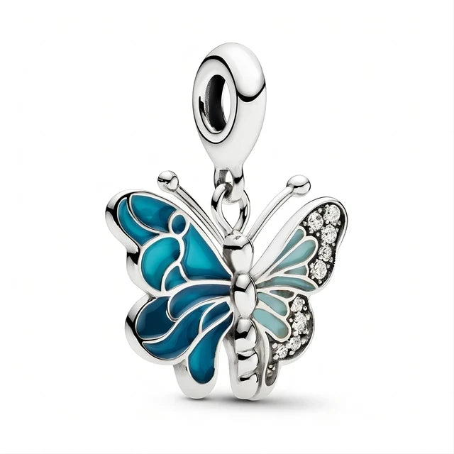 2025 Neu in Original 925 Sterling Silber Bunte Exquisite Schmetterling Serie Charm Fit Armband Halskette DIY Frauen Schmuck Geschenk