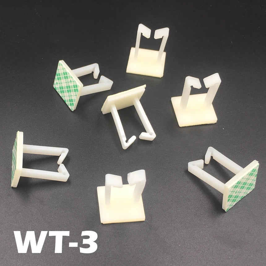 20 Stück WT-3 27 x 18,5 27 x 18,5 mm weißer Nylon-Kunststoff, selbstklebend, Computergehäuse, Drahtkabel, feste Krawattenbefestigung, Klemmclip