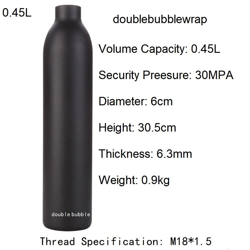 0,22 L-0,5 L Aluminium Flasche Tank 4500 PSI Tank Zylinder Tauchen Aquarium Pflanze CO2 Tank Tauch Sauerstoff Tank gewinde M18 * 1,5