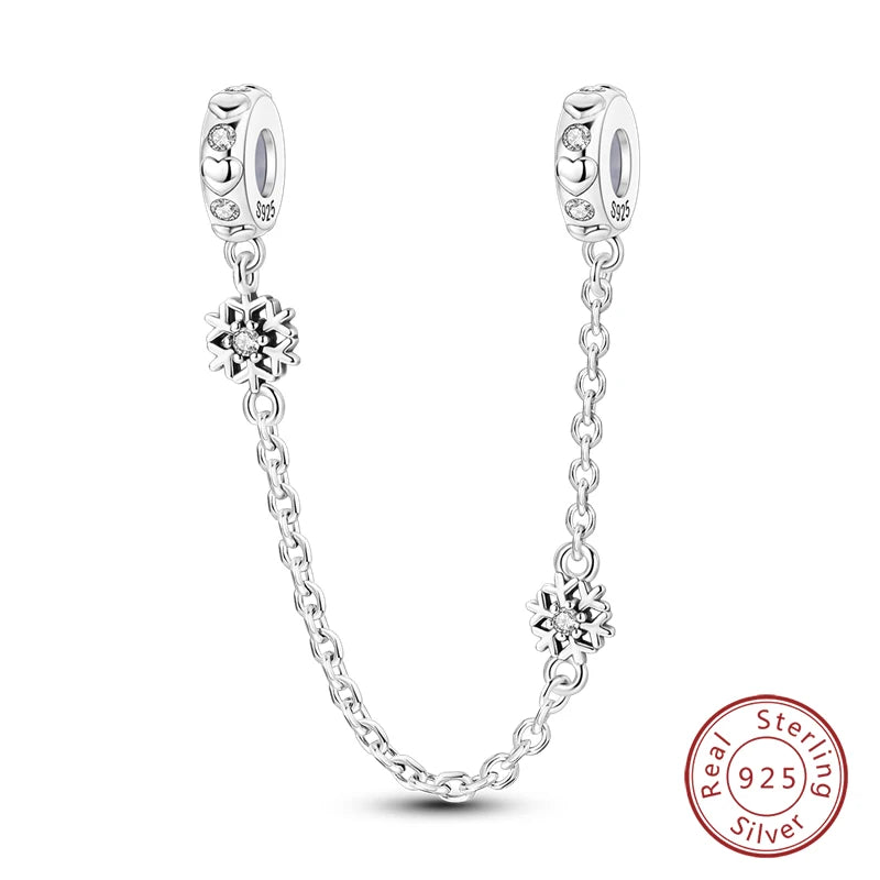 Winter-Charm, Original-Charm-Anhänger aus 925er-Sterlingsilber, Schneeflocke, Schneemann, Pinguin, für Frauen, feiner DIY-Geburtstagsschmuck, Geschenke