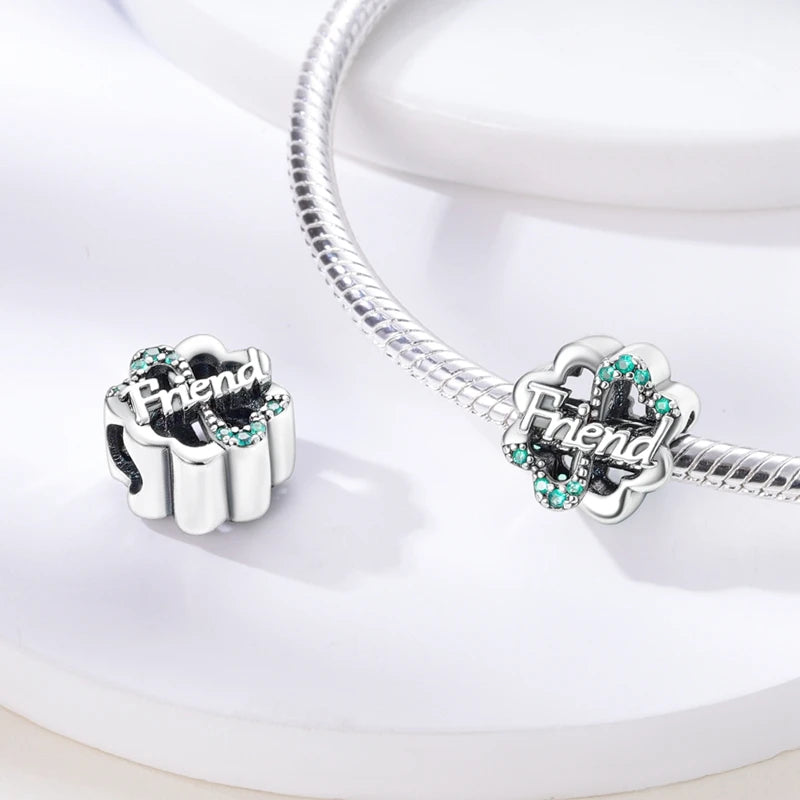 Neu im 925er-Sterlingsilber, grüne Charms, Perlen, Frosch, Kleeblatt, Schildkröte, Anhänger, Schmuck, passend für Original-925-Armbänder für Frauen, DIY-Geschenk