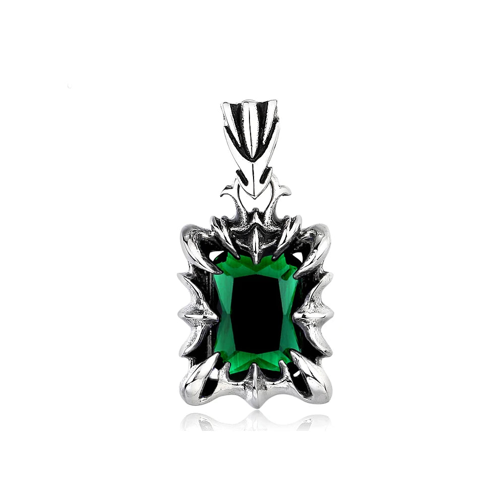 Vintage Mode rot/schwarz/blau/grün Farbe Stein Anhänger Halskette für Männer Frauen Edelstahl Punk Paar Schmuck Drops hipping
