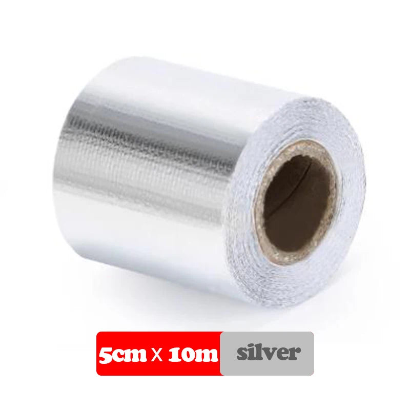 Gold 2-Zoll-Auto-Ansaugsystem, Aluminiumfolie, mit Baumwolle umwickeltes Tuch, reflektierende Thermobarriere, selbstklebende goldene Isolierung aus Baumwolle