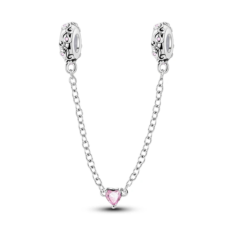 Rosa Charms aus 925er-Sterlingsilber, Perlen, Schmetterling, Parfümflasche, Krone, herzförmiger Zirkon, Charms für Frauen, feiner DIY-Schmuck, Geschenke