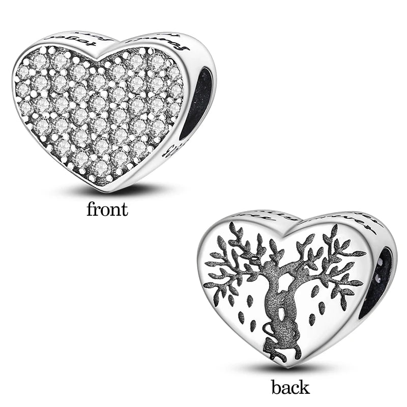 Heißer Verkauf Charms Perlen 925 Sterling Silber Farbe Bogen Kreuz Lebensbaum Perlen Fit DIY Original Armreif Charme Anhänger Schmuck