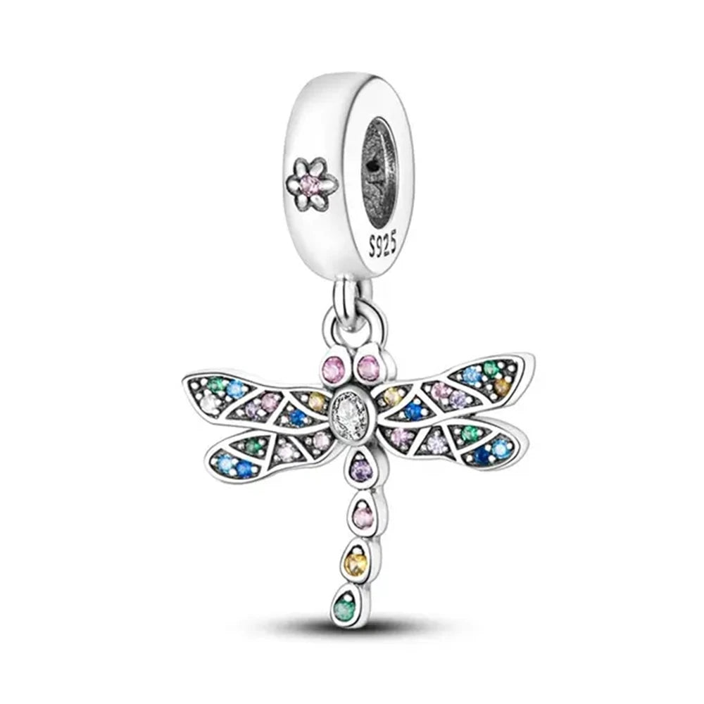 2025 Neu in Original 925 Sterling Silber Bunte Exquisite Schmetterling Serie Charm Fit Armband Halskette DIY Frauen Schmuck Geschenk