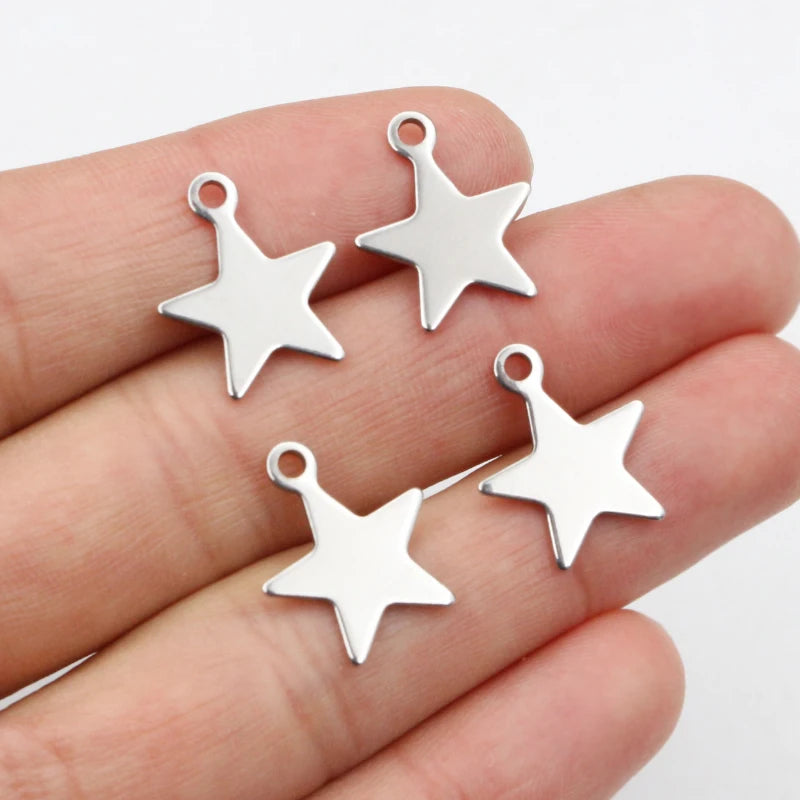 30pcs 17x14mm Kein Verblassen Charms 316 Edelstahl Stern Handamde Armband Halskette Anhänger Charms DIY Schmuck, die Entdeckungen