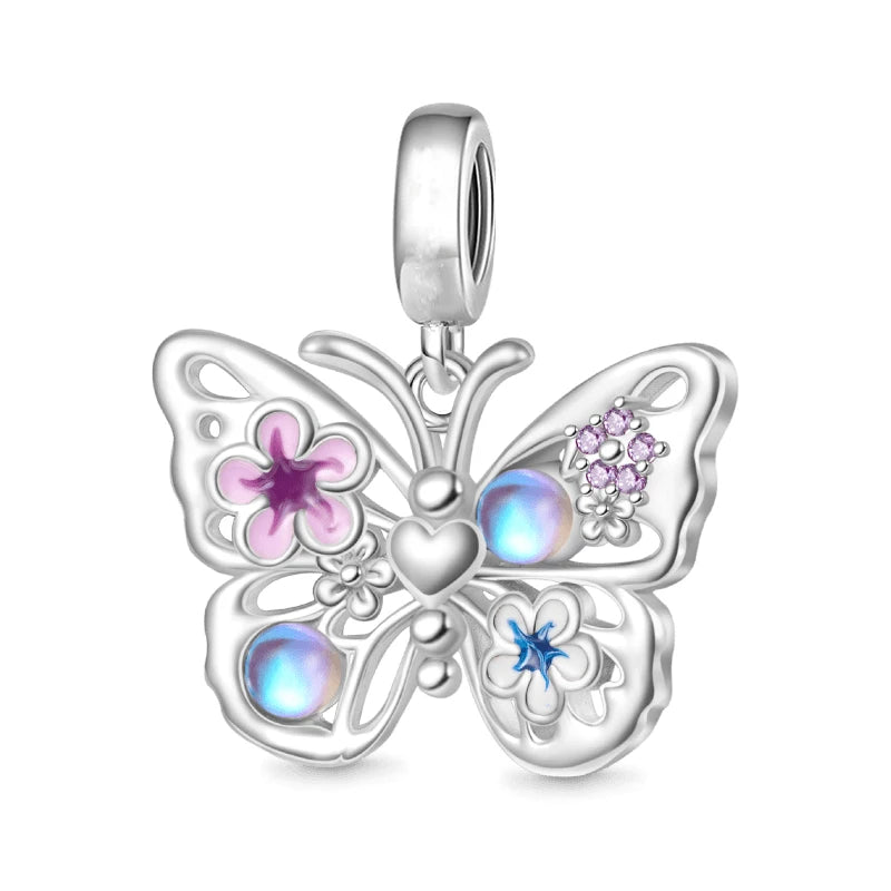 2025 Neu in Original 925 Sterling Silber Bunte Exquisite Schmetterling Serie Charm Fit Armband Halskette DIY Frauen Schmuck Geschenk