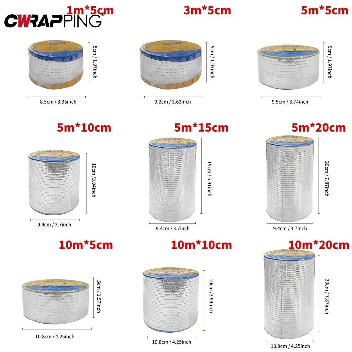 Super klebriges Butylkautschukband aus Aluminiumfolie, hohe Temperaturbeständigkeit, wasserdichtes Reparaturband für Dachrohre, Risse, Kanal, Stoppen von Leck
