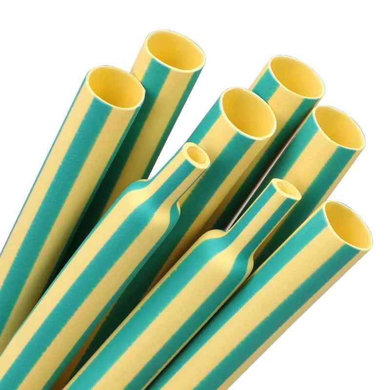 Gelb-Grüner 3:1 Schrumpfschlauch mit Kleber 1,6mm - 50mm Doppelwandiger Klebstoffbeschichteter Polyolefin-Schrumpfschlauch Kabelschutzhülle zum Einwickeln