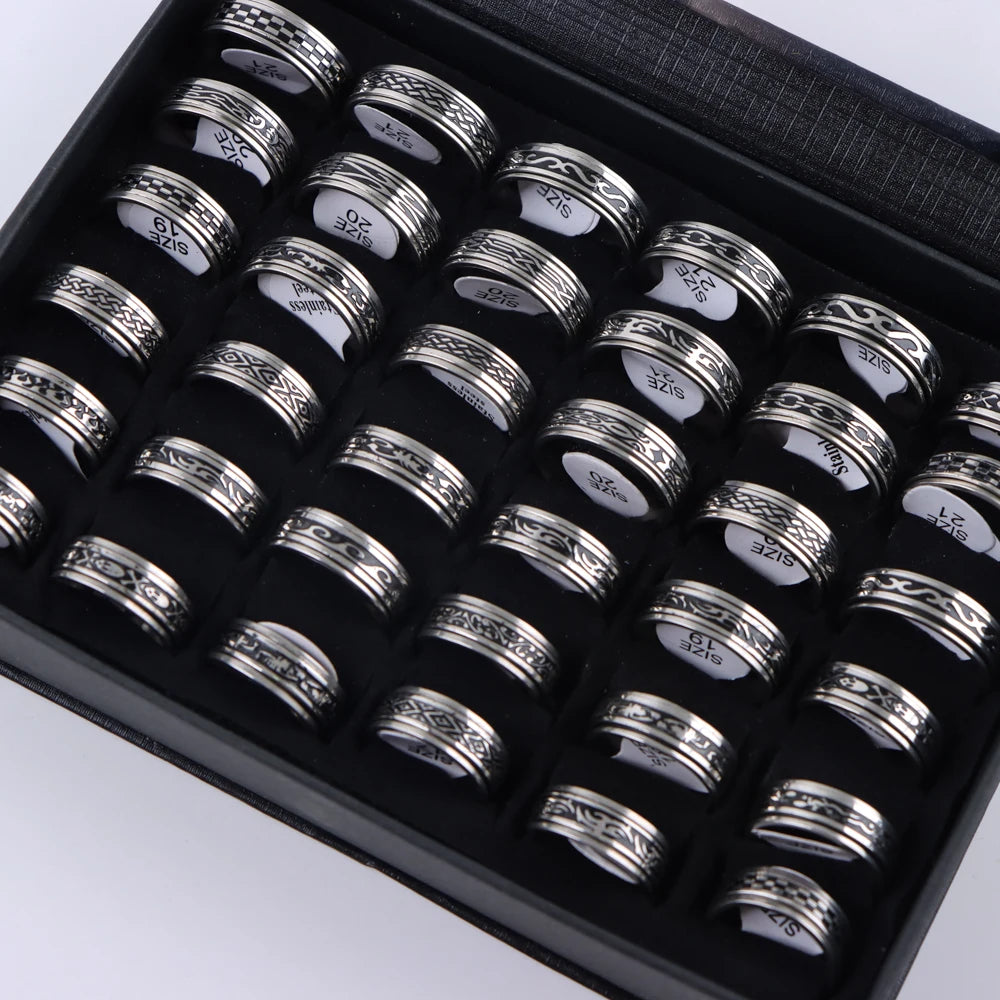 10 Teile/los Trendy Klassische männer frauen Öl Tropft Edelstahl Ringe, Retro Schmuck Geschenke, Gemischte Stil