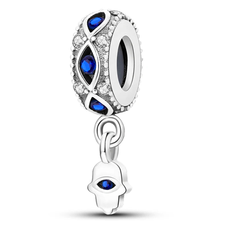 Heiße Verkäufe 925 Sterling Silber Charms Perlen Teufel Auge Fatimas Hand Kreuz Perlen Fit Original Armband Frauen DIY schmuck Geschenke