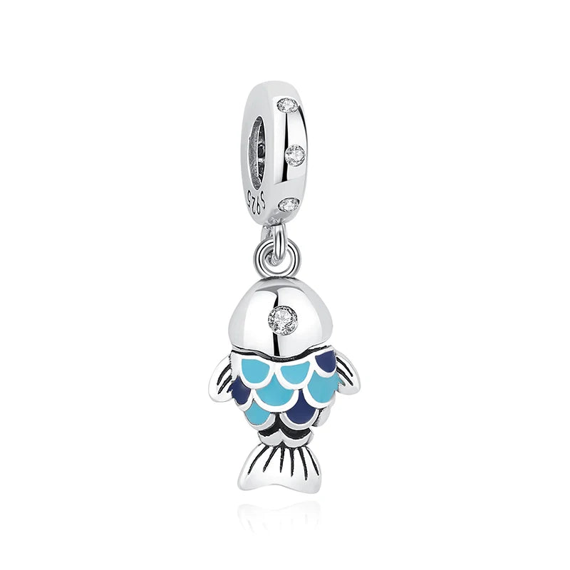 Original 925 Sterling Silber Charms Meeresschildkröte Anhänger Kristall Perlen Fit Marke Armbänder Halsketten Diy Schmuck Für Frauen