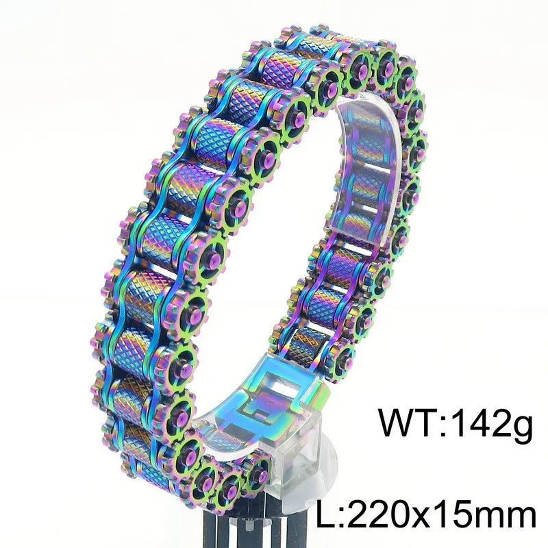 Retro Schwere Bürste Edelstahl Motorrad Kette Armband 11/13 MM Breite Herren Frauen Bike Biker Armbänder Hip-Hop Schmuck 19-23 cm