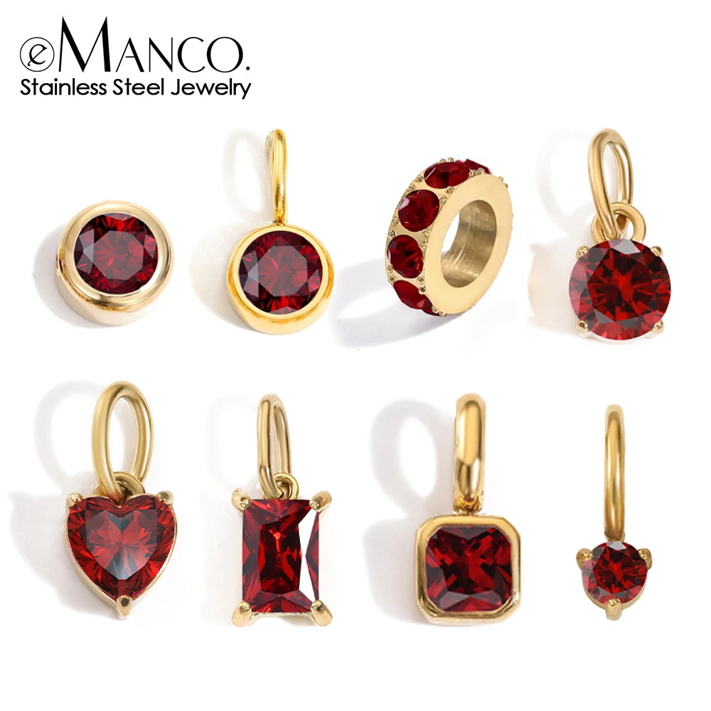 eManco Geburtssteine-Set, Edelstahl-Charm, Factory Outlet, 48-Stunden-Versand, Horoskope, Schmuck