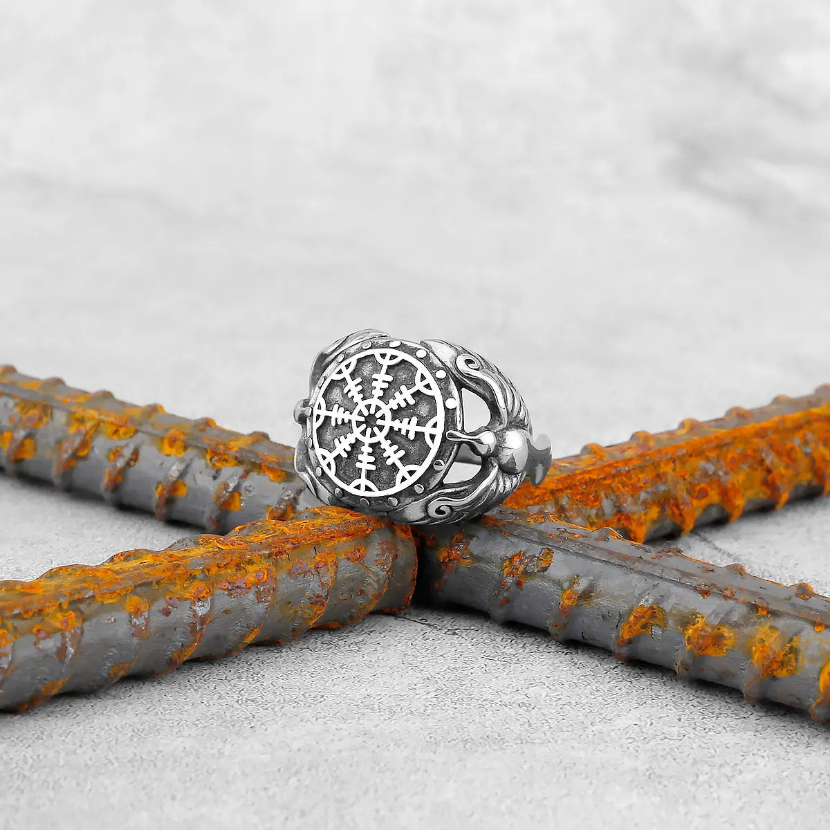 Vintage Edelstahl Wikinger Amulett Ring Nordischer Kompass Runen Männer und Frauen Ringe Teenager Multi Style Schmuck Freund Geschenk