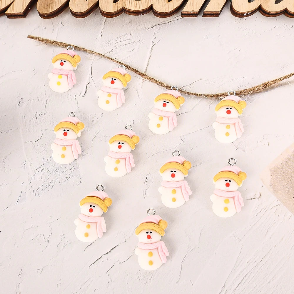10 Stück Weihnachten Lebkuchenmann Weihnachtsmann Charms Harz Anhänger Charms für Ohrring Armband Schlüsselanhänger Kinderspielzeug Diy Schmuckherstellung