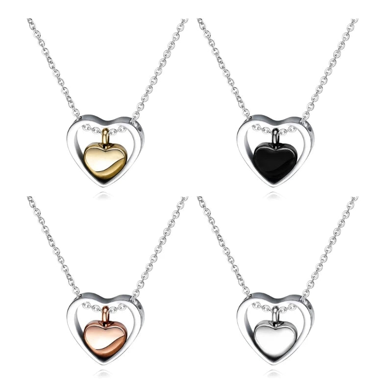 Liebe Herz Anhänger Halskette Asche Box Memorial Urne Anhänger zu öffnende langlebige Halskette Asche Fall Halter langlebig