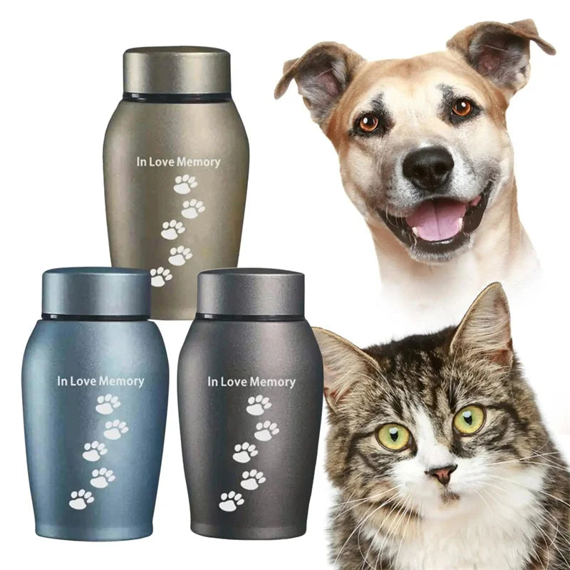 Neue mehrfarbige Edelstahl-Hundeurnen für Hunde, Katzen, Vögel, Maus, Feuerbestattung, Asche, versiegelte Beerdigung für Hunde, Haustier-Souvenir-Glas
