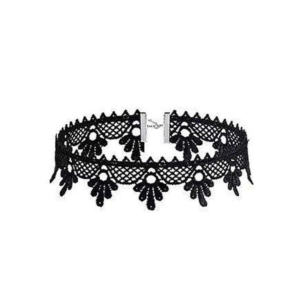 Neo-Gothic Punk Schwarz Sexy Spitze Halskette Für Frauen Mode Retro Schlüsselbein Kette Halloween Kragen Halsband Steampunk Geschenke