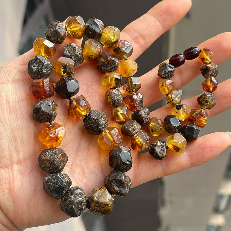 Natürliche Bernstein-Armbänder als Geschenk, einzigartige coole schwarze Perlen, original medizinischer Spezialstein, 2026, neuer Diy-Heilschmuck im Großhandel
