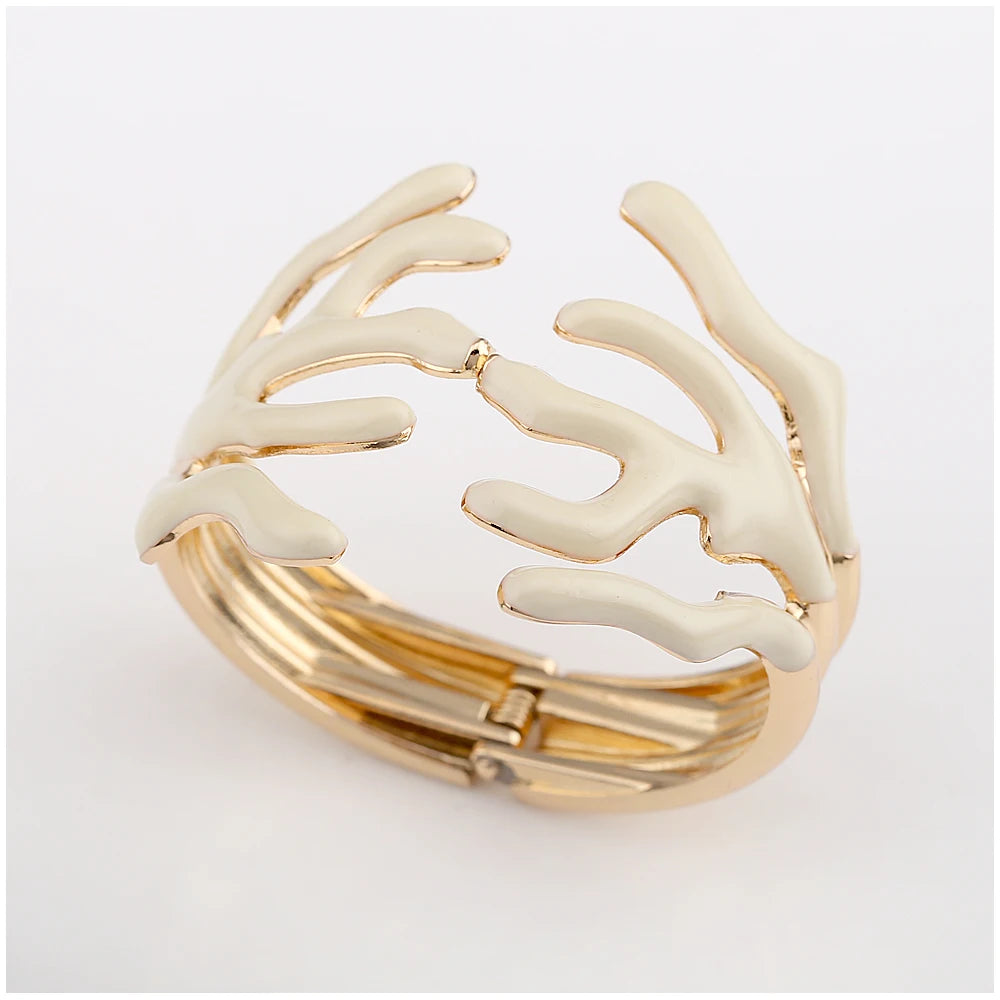 KAYMEN Neues wunderschönes Korallen-Design, luxuriöses Manschettenarmband, Statement-Armreif, Modeschmuck für Frauen, Verlobung, Hochzeit, Zubehör