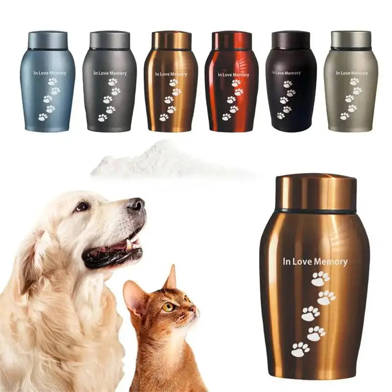 Neue mehrfarbige Edelstahl-Hundeurnen für Hunde, Katzen, Vögel, Maus, Feuerbestattung, Asche, versiegelte Beerdigung für Hunde, Haustier-Souvenir-Glas