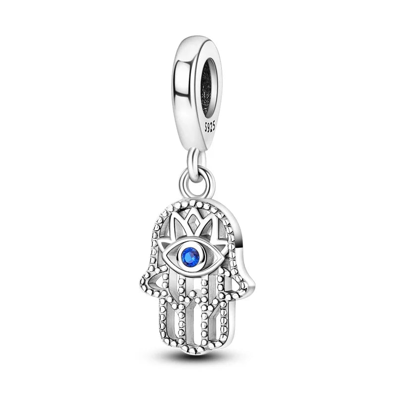 Heiße Verkäufe 925 Sterling Silber Charms Perlen Teufel Auge Fatimas Hand Kreuz Perlen Fit Original Armband Frauen DIY schmuck Geschenke