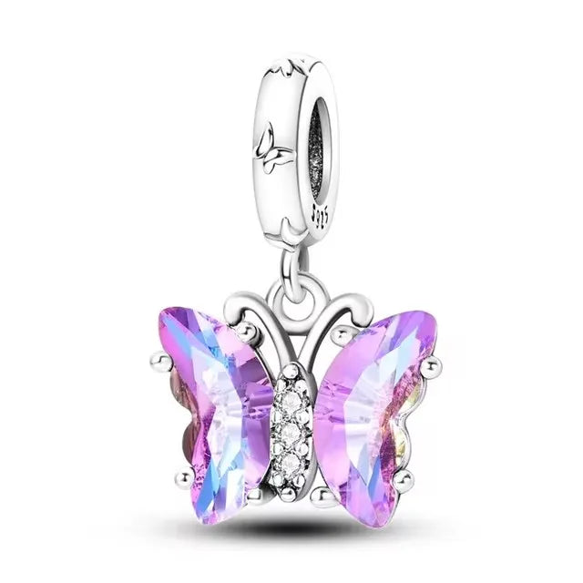 2025 Neu in Original 925 Sterling Silber Bunte Exquisite Schmetterling Serie Charm Fit Armband Halskette DIY Frauen Schmuck Geschenk