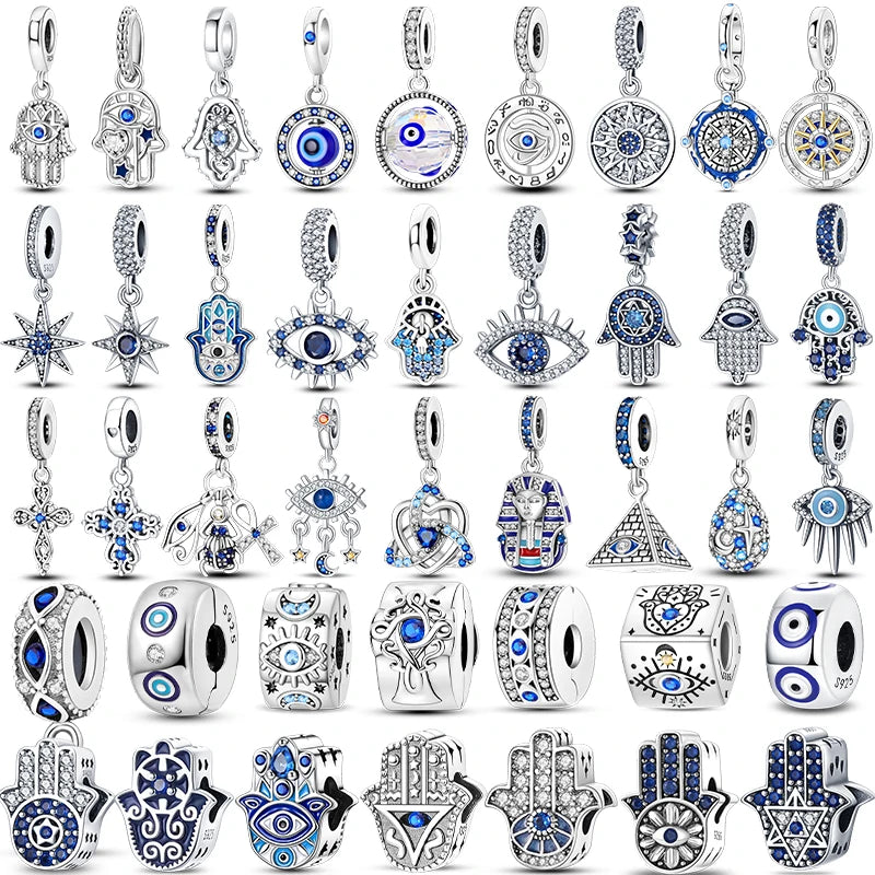 Heiße Verkäufe 925 Sterling Silber Charms Perlen Teufel Auge Fatimas Hand Kreuz Perlen Fit Original Armband Frauen DIY schmuck Geschenke