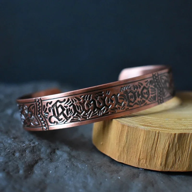 Handgefertigtes Kupfer-Magnetarmband, handgeschmiedet mit massivem und hochwertigem Kupferarmband im Wikinger-Stil mit minimalistischer Eleganz für Herren