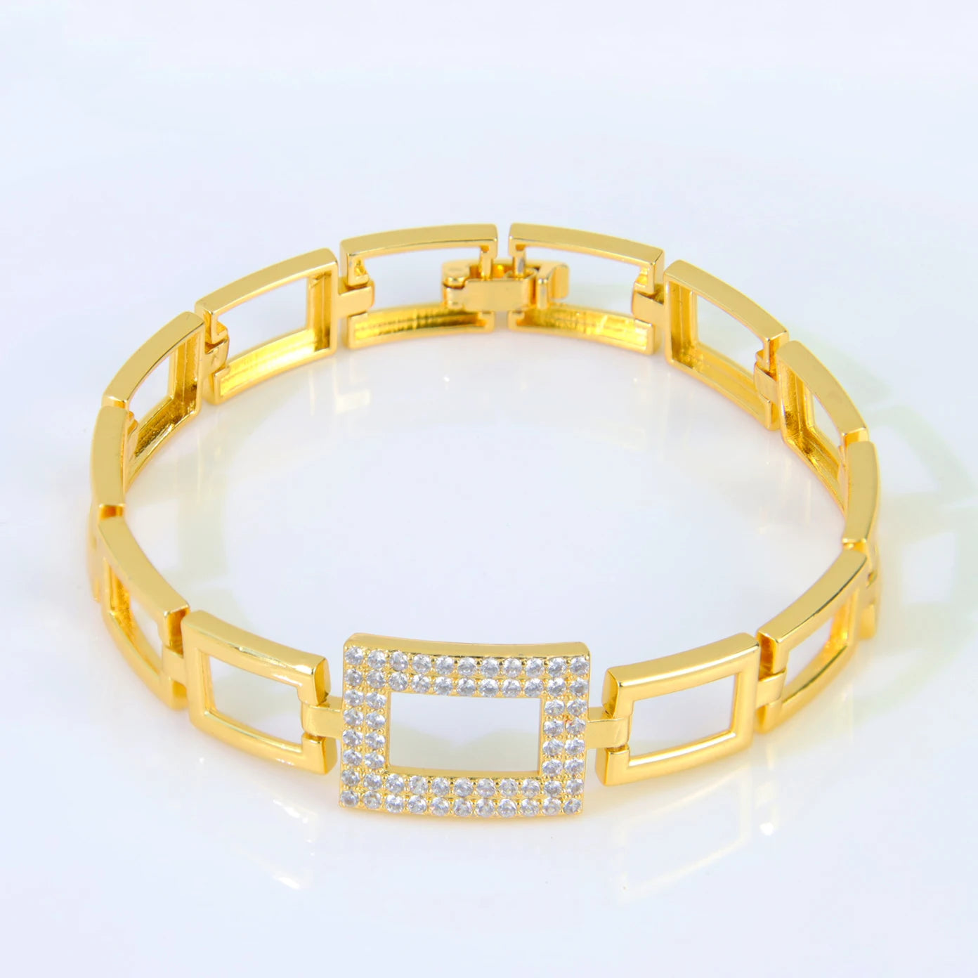 Dubai Mode Geometrische Armband 21k Gold Überzogene Arabisch Muslimischen Braut Manschette Armreifen Türkische Frauen Vintage Hochzeit Schmuck