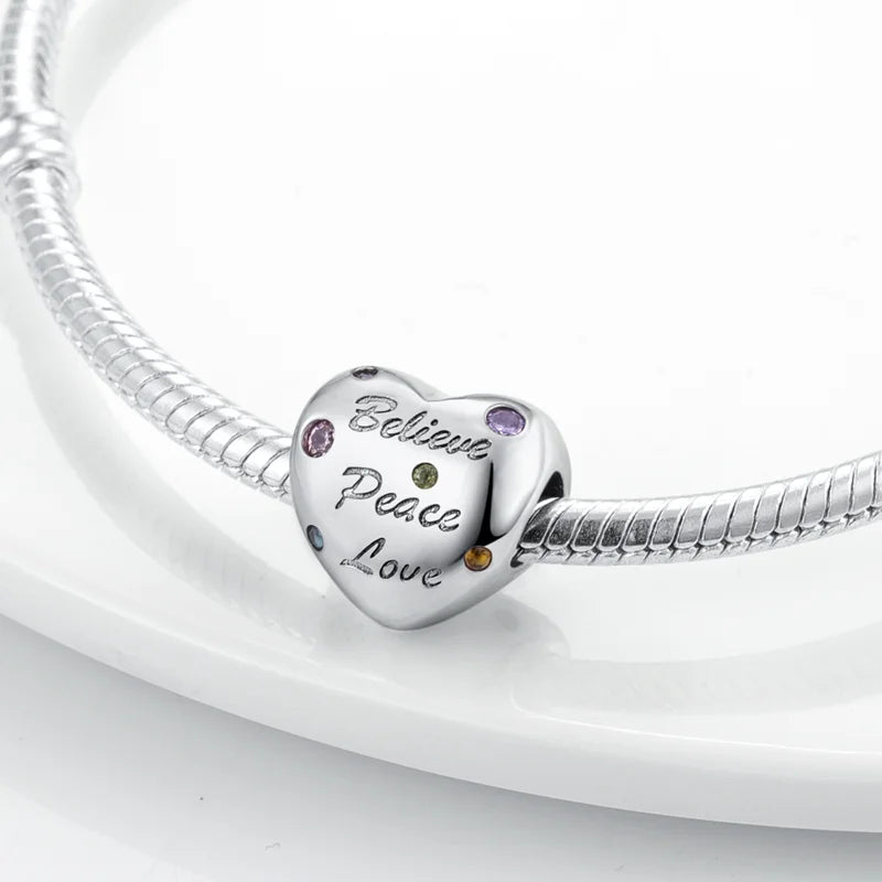 Charms aus 925er-Sterlingsilber, romantische Herz-Serie, Perlen, passend für Qikaola 925 Original-Armbänder, DIY-Schmuck zum Muttertag, Geschenke