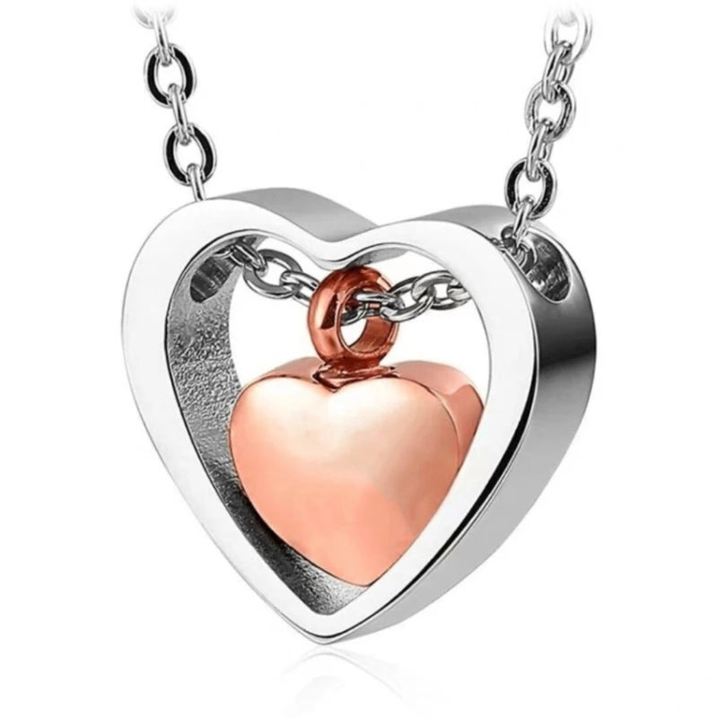 Liebe Herz Anhänger Halskette Asche Box Memorial Urne Anhänger zu öffnende langlebige Halskette Asche Fall Halter langlebig