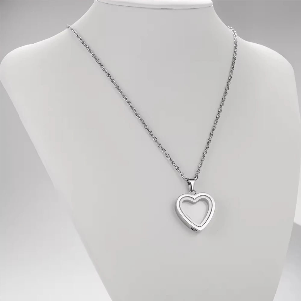 Glas Feuerbestattung Schmuck Halskette für Asche Herz Memorial Medaillons für Asche Edelstahl Andenken Urne Asche Anhänger