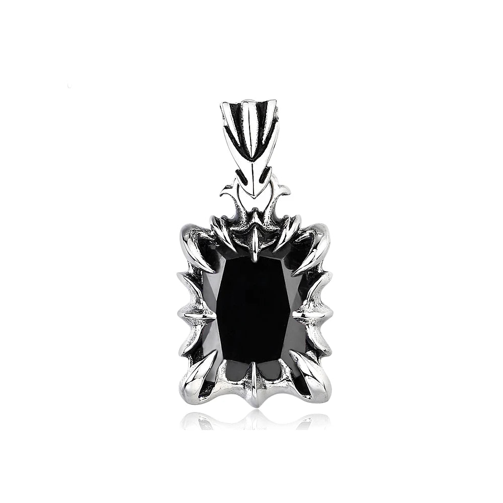 Vintage Mode rot/schwarz/blau/grün Farbe Stein Anhänger Halskette für Männer Frauen Edelstahl Punk Paar Schmuck Drops hipping