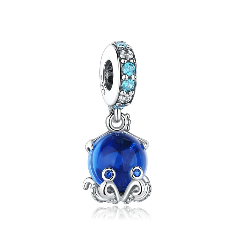 Original 925 Sterling Silber Charms Meeresschildkröte Anhänger Kristall Perlen Fit Marke Armbänder Halsketten Diy Schmuck Für Frauen